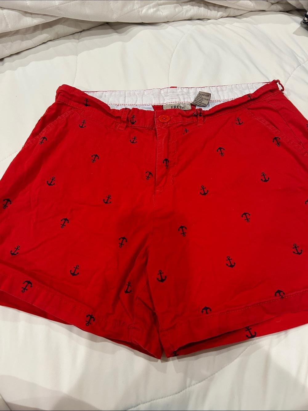 fresh Red Anchor-Print Women’s Shorts